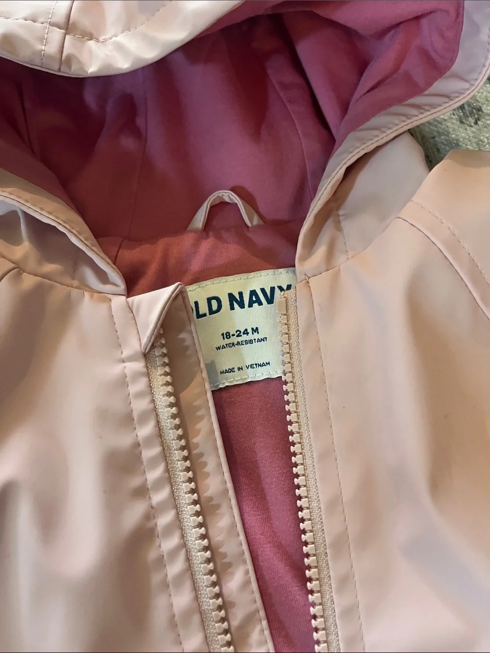 Old Navy Light Pink Hooded Raincoat for Kids